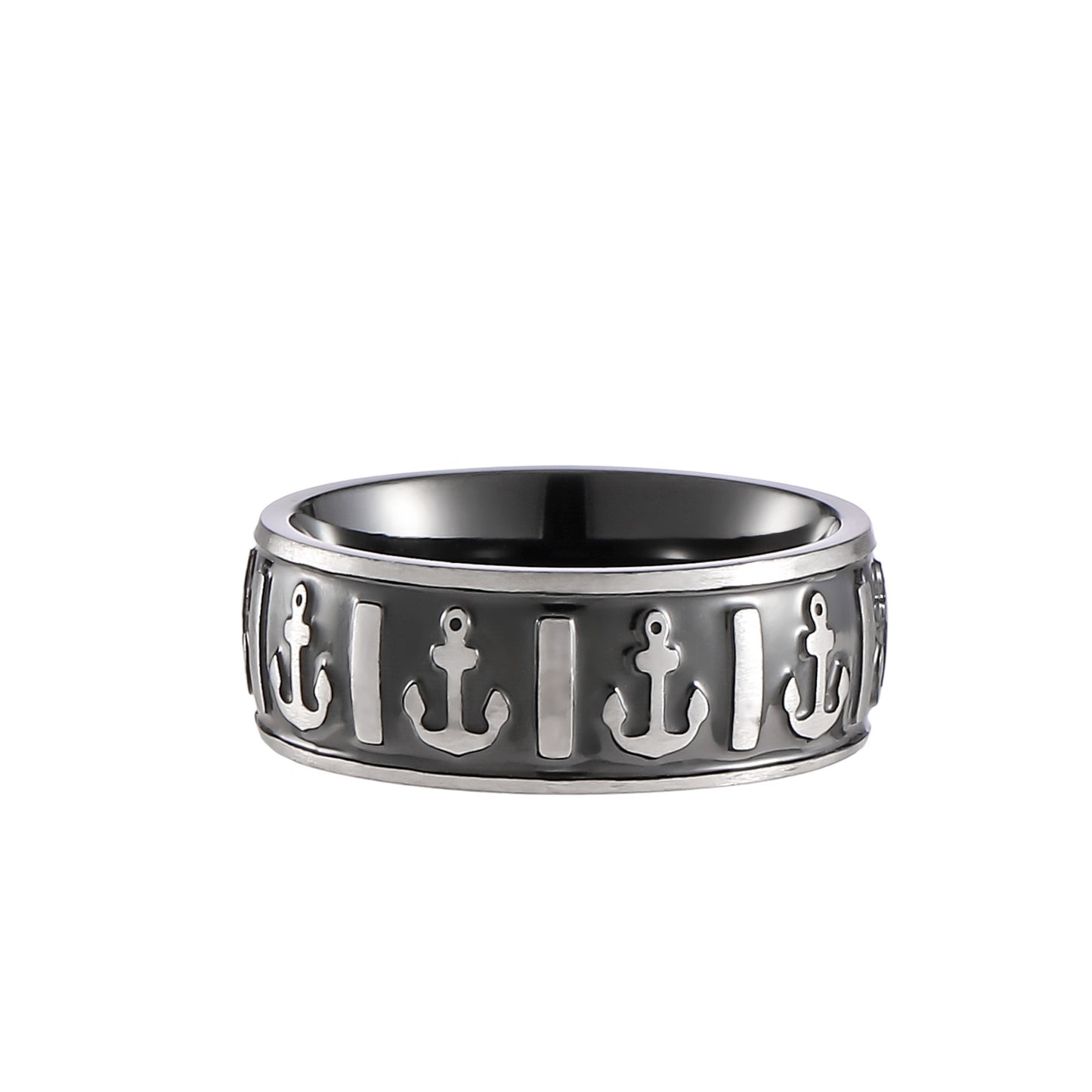 Fashion Commuter Casual Style Chain Mahjong Electroplating Epoxy English Letter Chinese Character Titanium Steel Ring