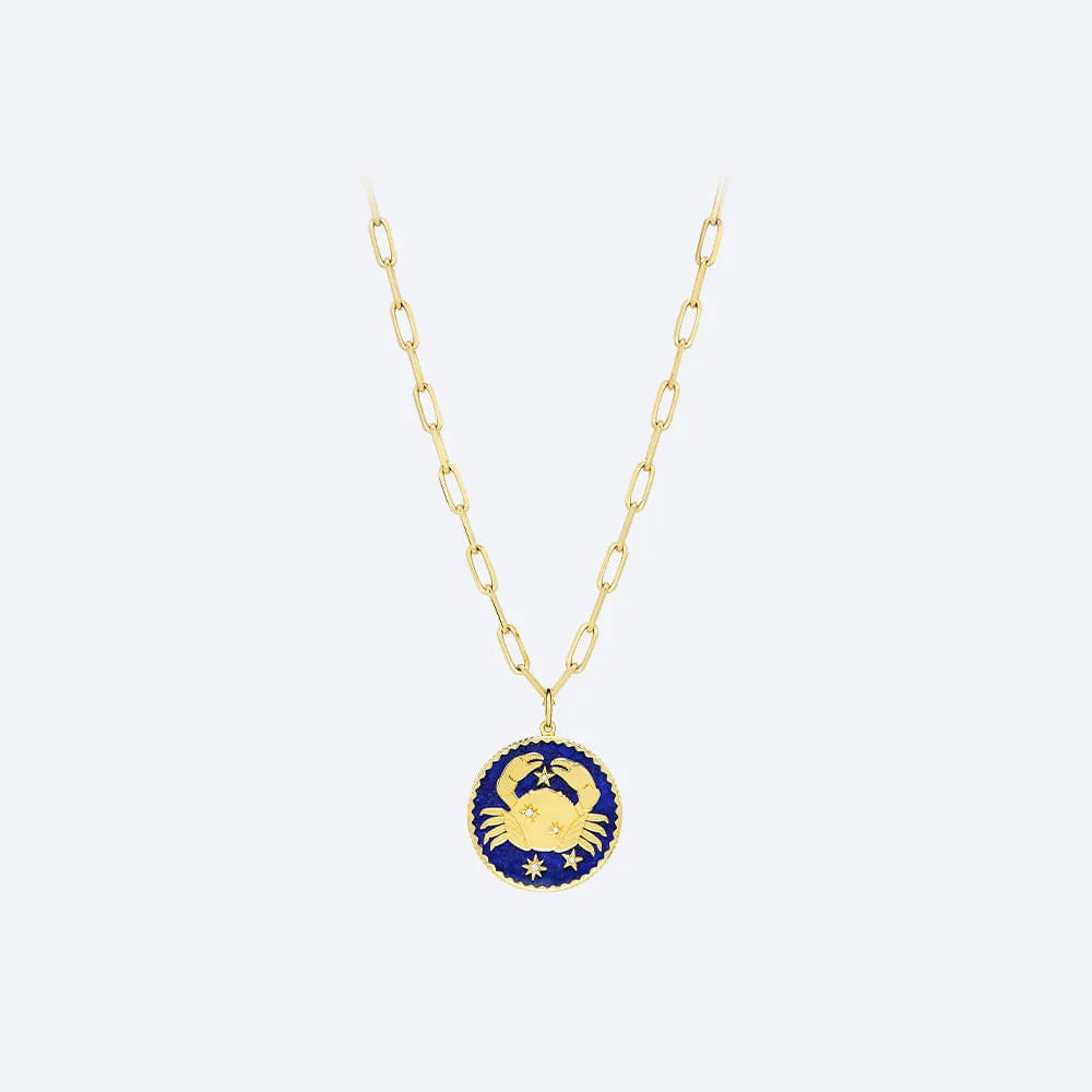 12 Constellation Gold Coin Pendant Clavicle Chain