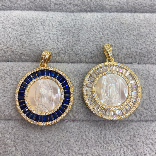 Round Lady Guadalupe Necklace Pendant