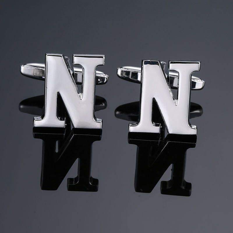 Men's French English Letter Cufflinks