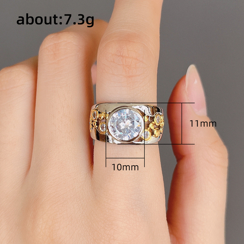 Ethnic Creative Hollow Zircon Ring Trend