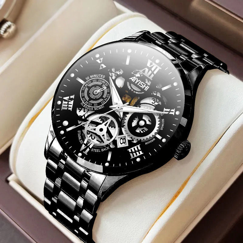 Men's Automatic Non-Mechanical Men's Watch Stainless Steel Waterproof