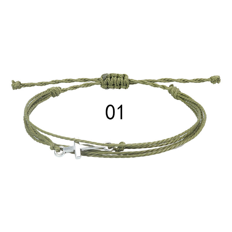 Men's and Women's Fashion Waterproof Wax Line Woven Bracelet