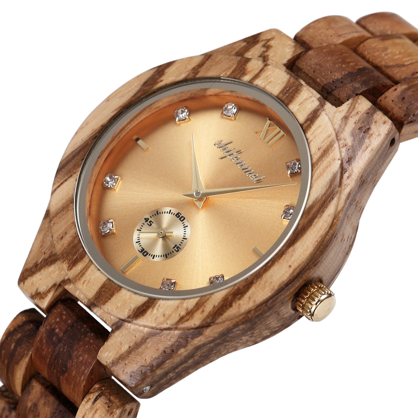 Men's Simple Personality Creative Red Sandalwood Strap Quartz Movement Watch