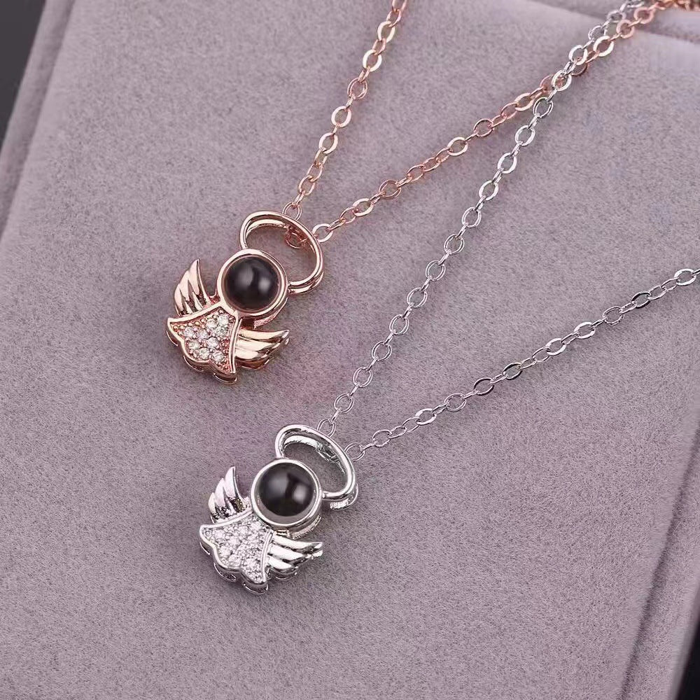 Women's 100 Languages Angel Projection Necklace