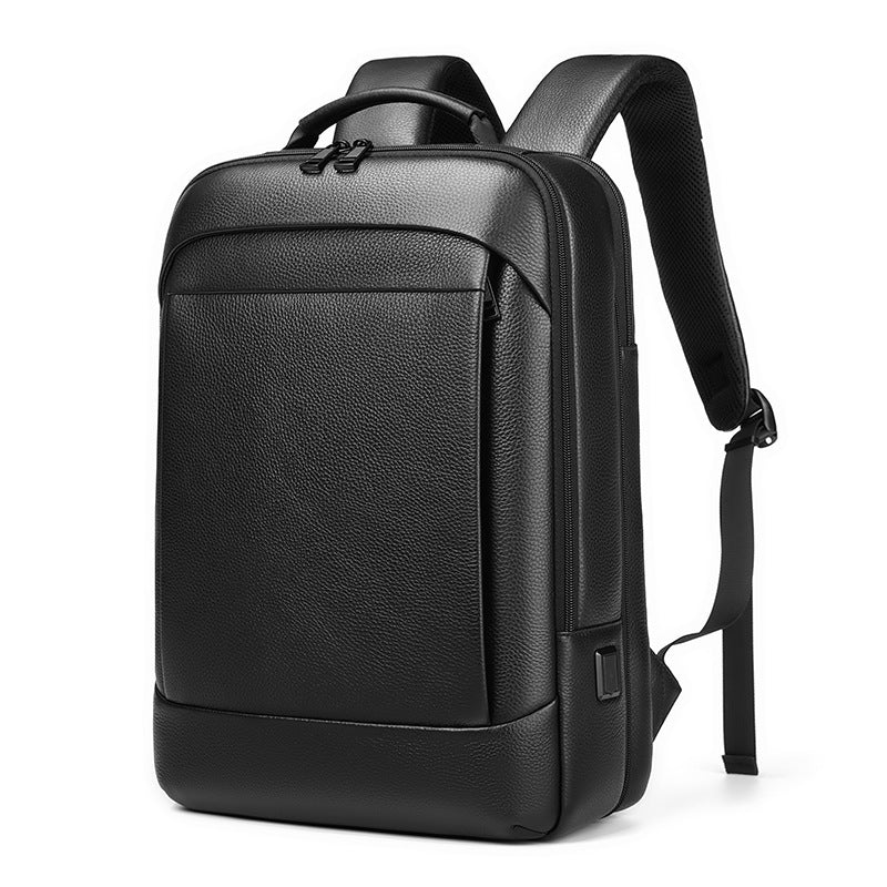 Hot Business Commute Leather Backpack Men