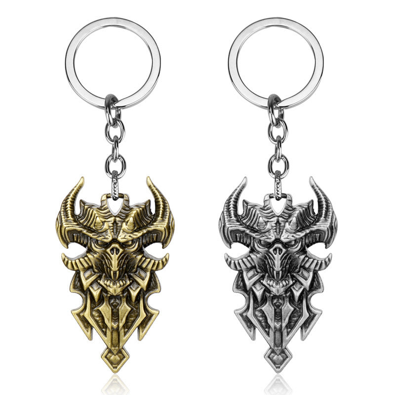 Sheep'S Head Shield Keychain Pendant Keychain Jewelry