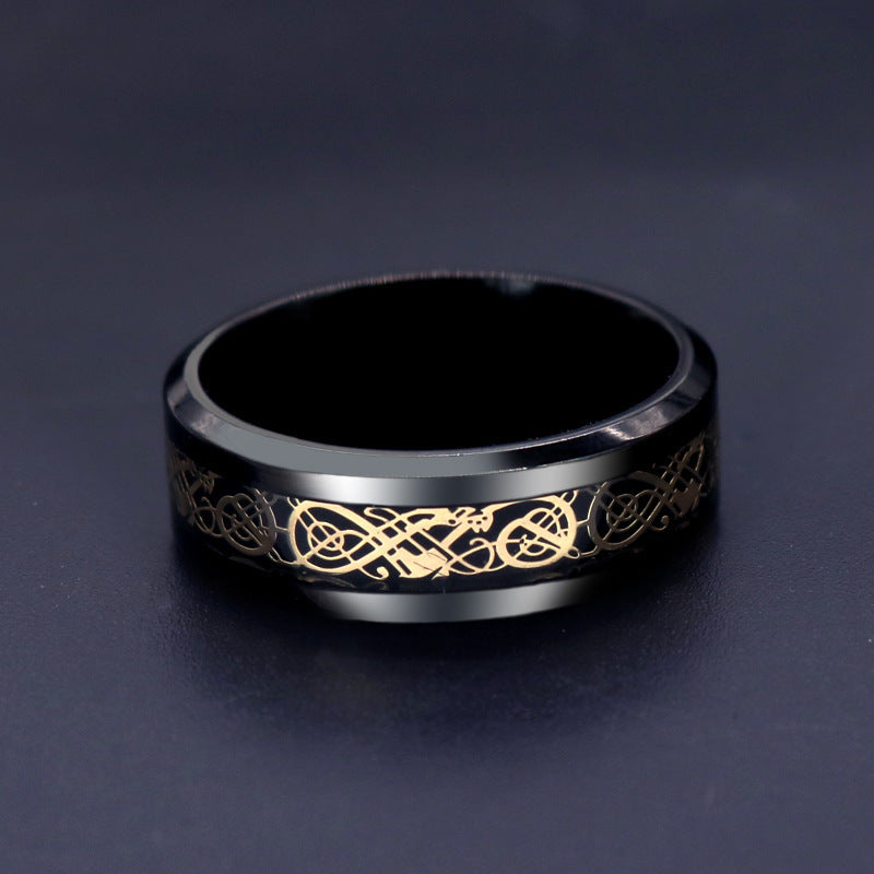 Titanium Steel Carbon Fiber Dragon Ring