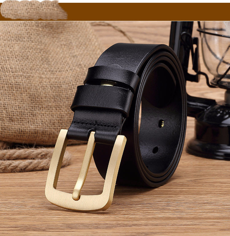 Belt Men Casual Retro Brass Pin Buckle Men's Belt