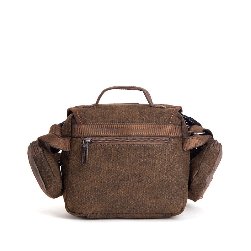 Canvas Shoulder Bag Commuter Cross-Body Bag Mens Casual Handbag Retro Canvas Satchel