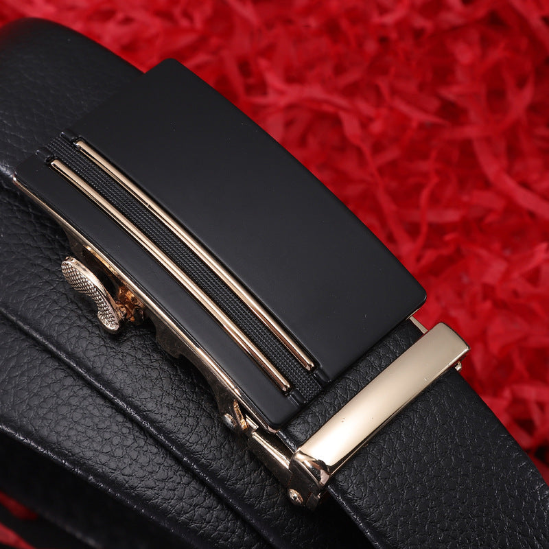 Men's Soft Leather Belt With Automatic Buckle