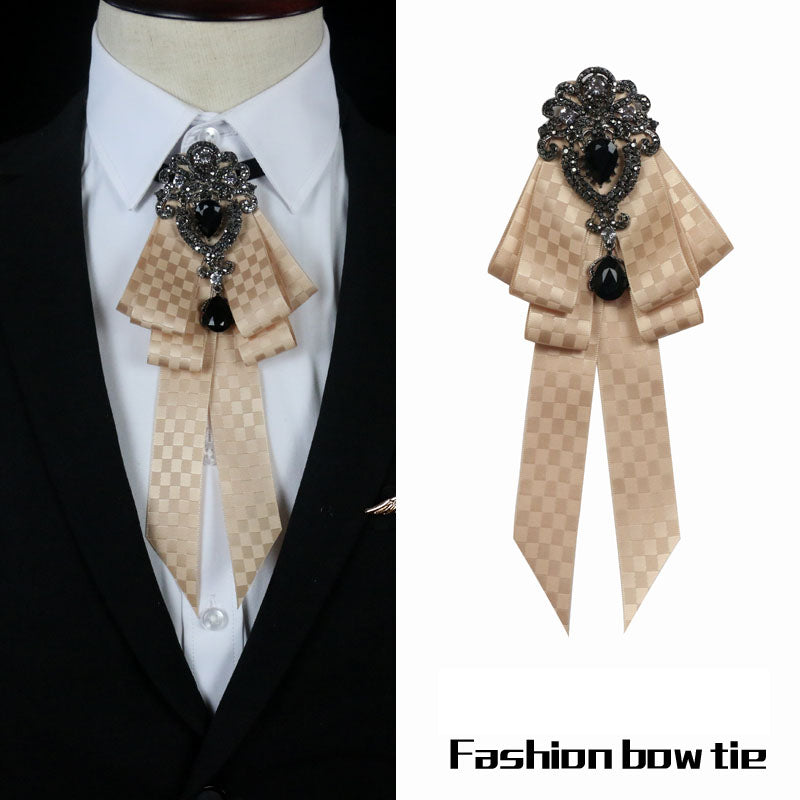 Men's and Women's Style Collar Pin Temperament Bow Tie British Collar Flower