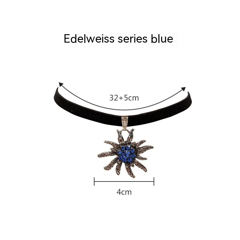 Beer Festival Bavarian Pendant Edelweiss Necklace