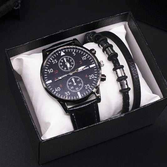 Timeless 3-Piece Men's Fashion Watch Set  - Watch | Bracelet | Belt