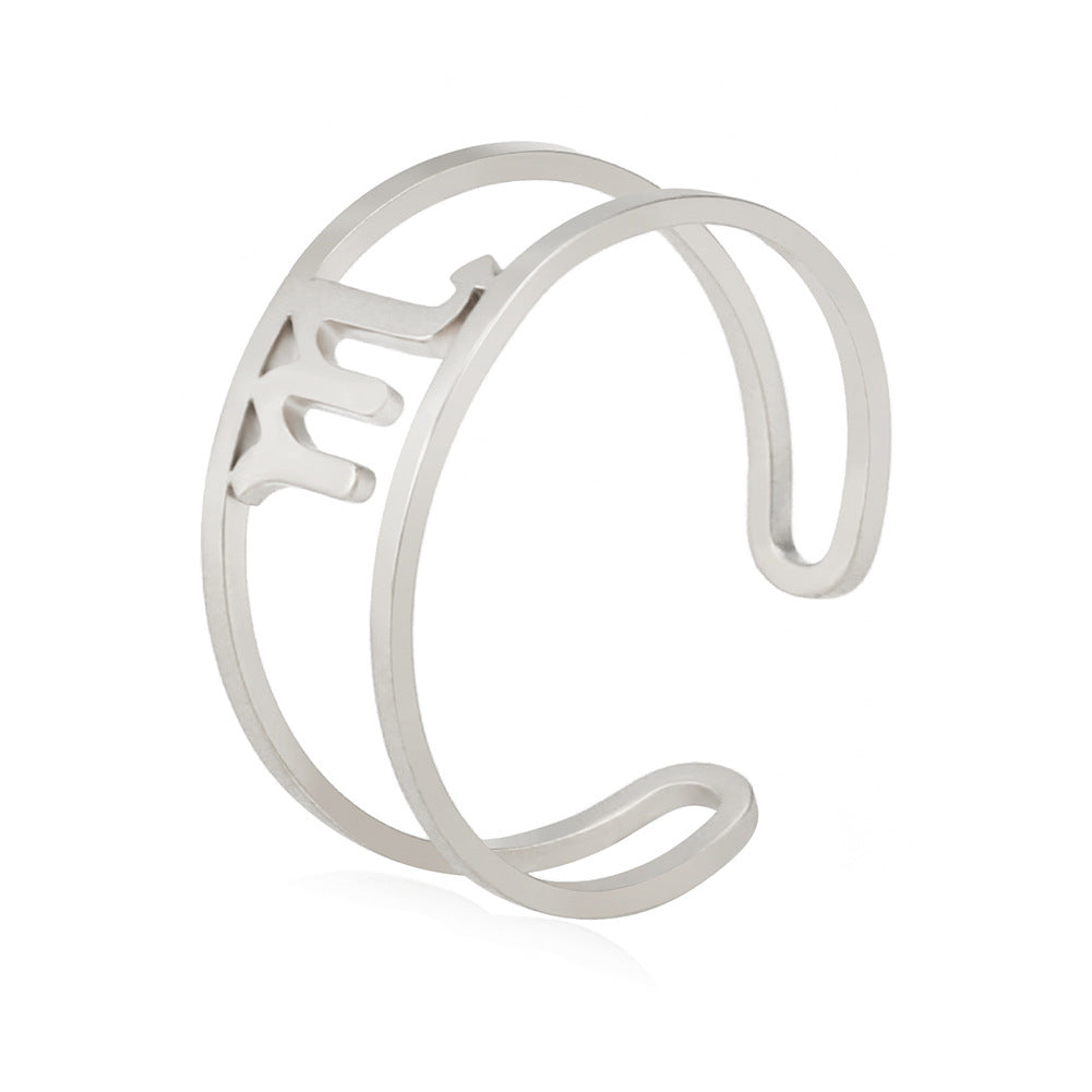 Special-Interest Design Girls Twelve Constellation Stainless Steel Ring