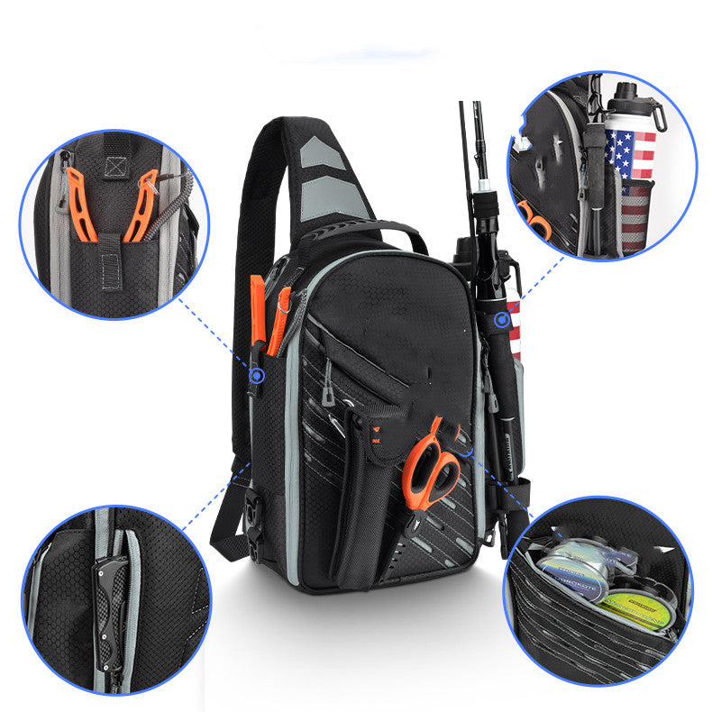 Multifunctional Waterproof And Hard-Wearing Chest Bag Fishing Gear Backpack