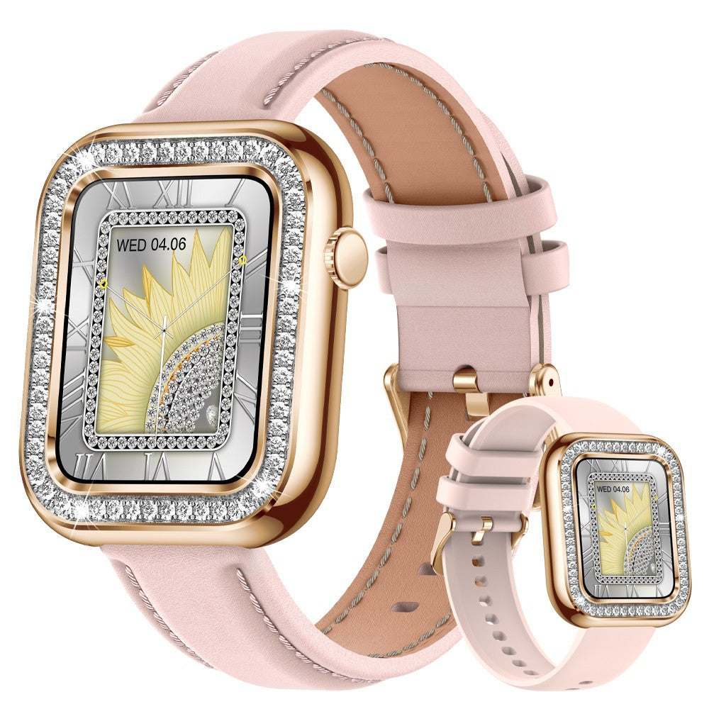 Hot Square Fashion Women Smart Wristwatch Diamond Waterproof