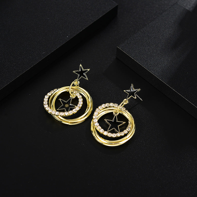 European And American Design Fashion Hot Five-Pointed Star Earrings Simple