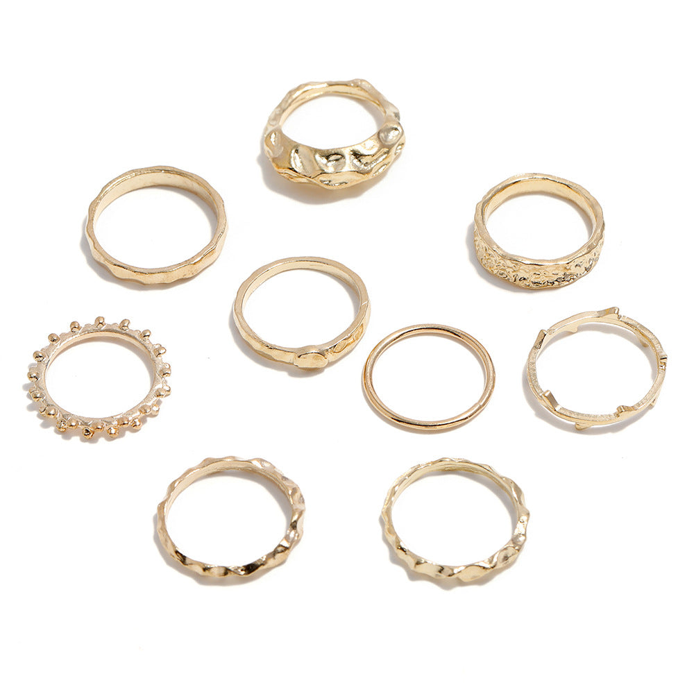 Metal Hip Hop Ring Set