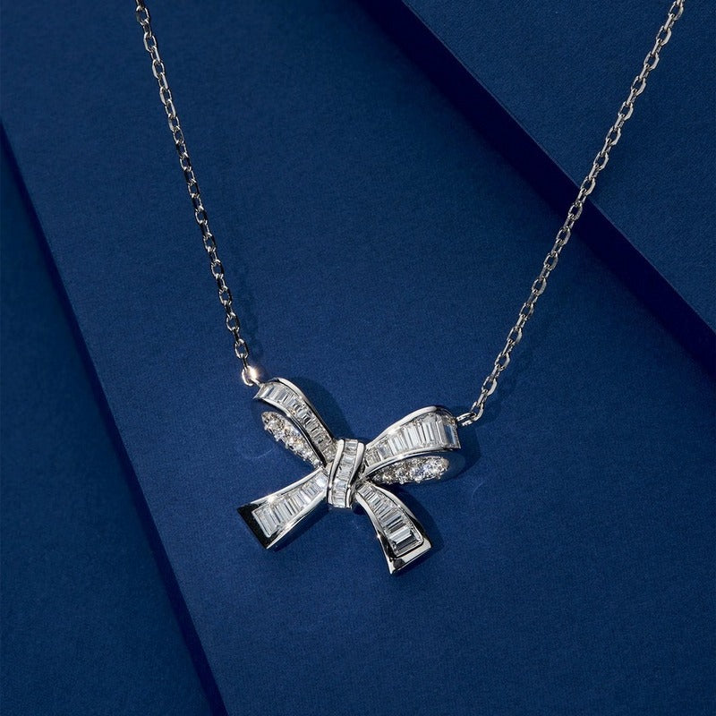 Bow Titanium Steel Necklace Female Light Luxury Minority Design Sense