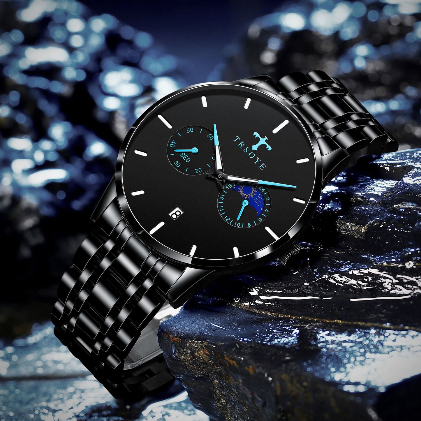 Men's Casual Waterproof Steel Belt Quartz Watch