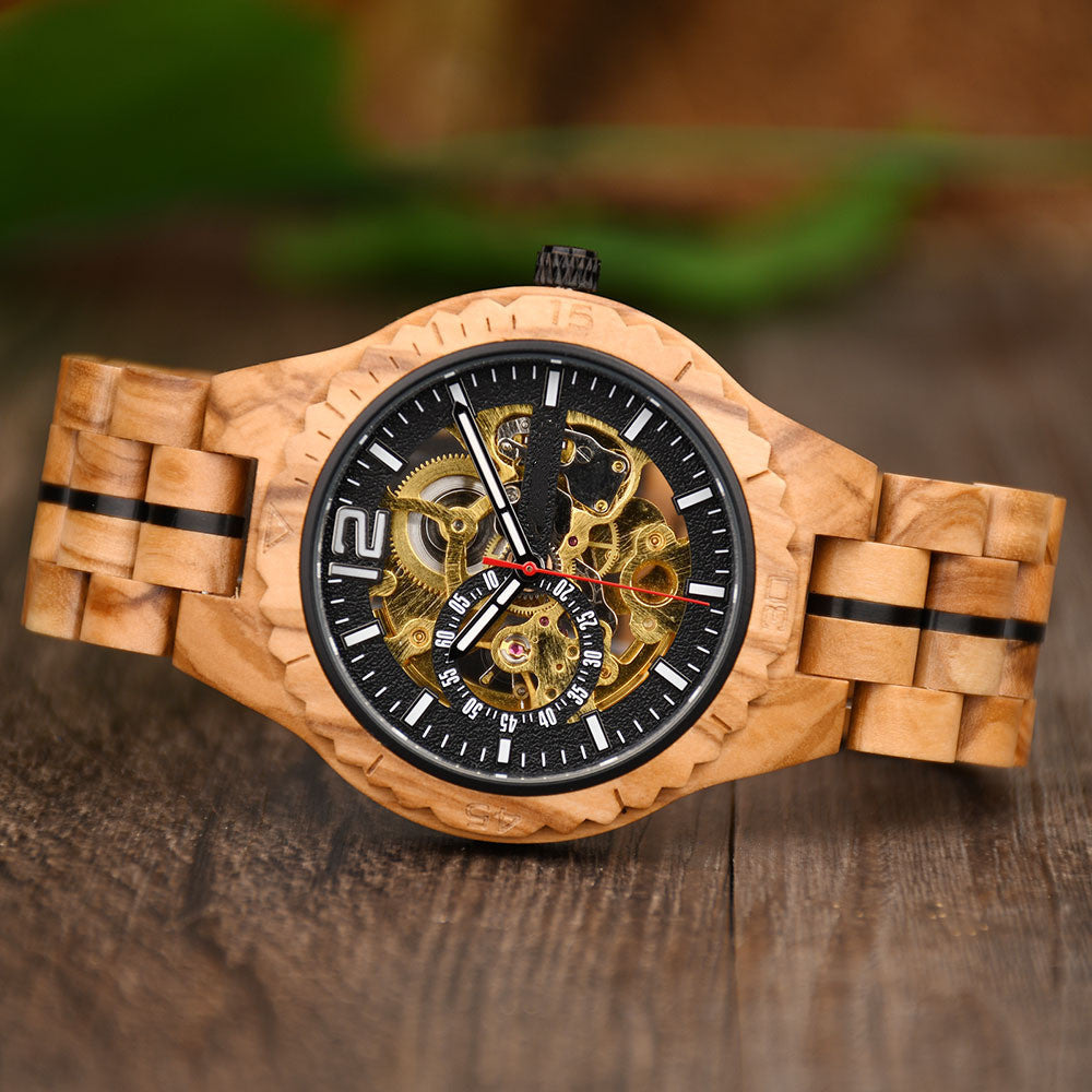 Fully Automatic Wooden Mechanical Watch