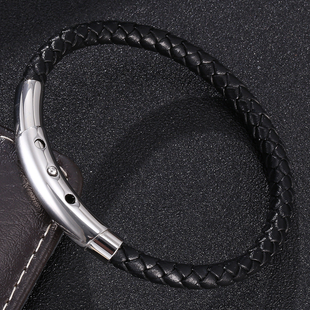 Classic Jewelry Hand-Woven Leather Bracelet Adjustable Retro Bracelet Simple