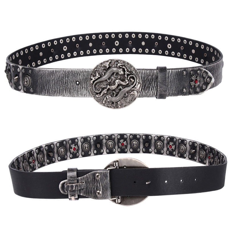 Punk Rivet Man Belt Show Trim Lady