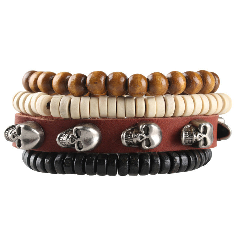 Men's Punk Woven Leather Bracelet