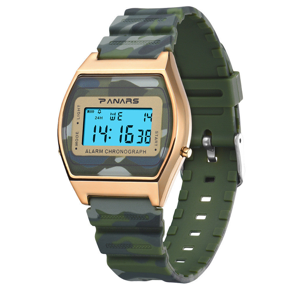 Slim Watch Square Student Camouflage