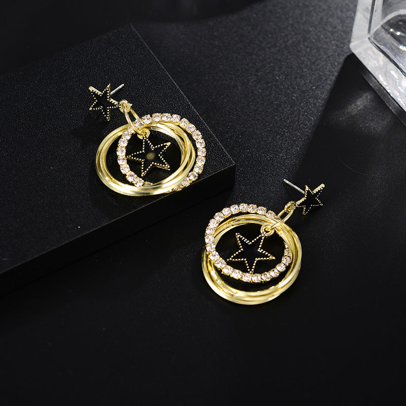 European And American Design Fashion Hot Five-Pointed Star Earrings Simple