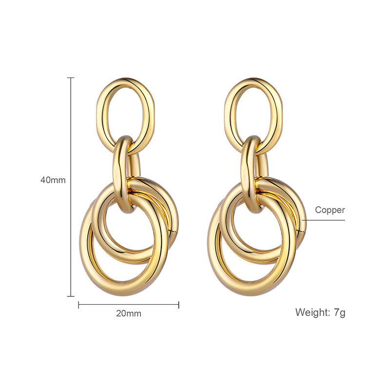 Fashion Trend Earrings Simple Personality Metal Texture Earrings