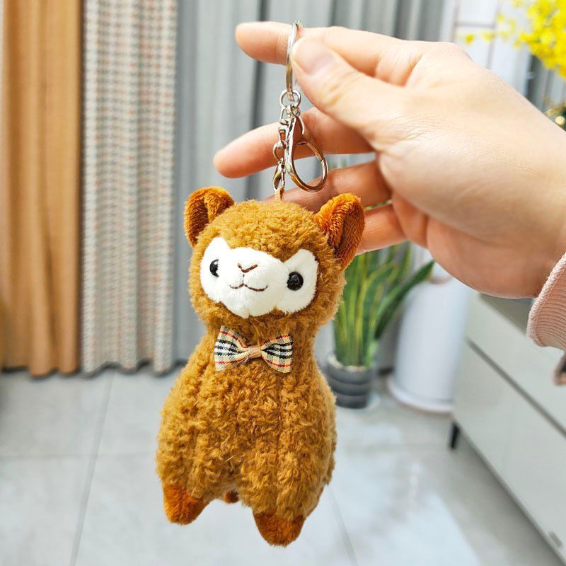 Simulation Small Alpaca Plush Pendant Keychain Doll Cute Grass Mud Horse Doll