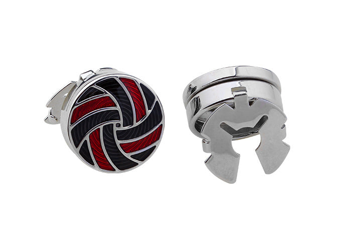 French Cufflinks High-End Business Style Round Electroplated White Steel American Shirt Cufflinks