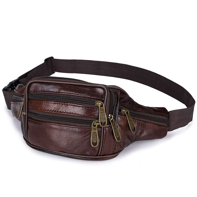 Leather Waist Bag Men's Slung Multifunctional Waterproof