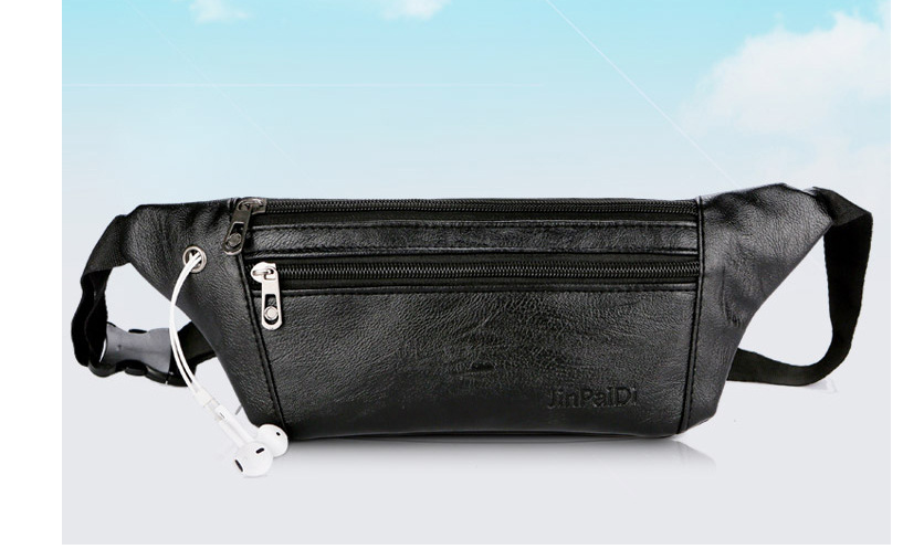 Ultra-Thin Pu Men's Belly Phone Waist Bag