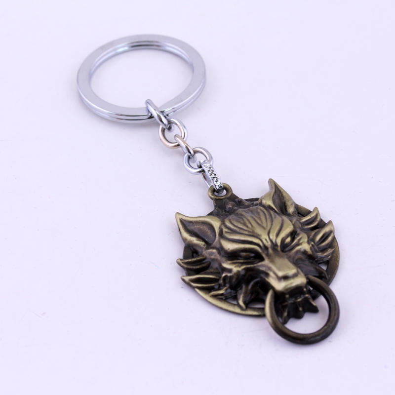 Home Fashion Simple Wolf Head Shape Keychain Alloy Pendant