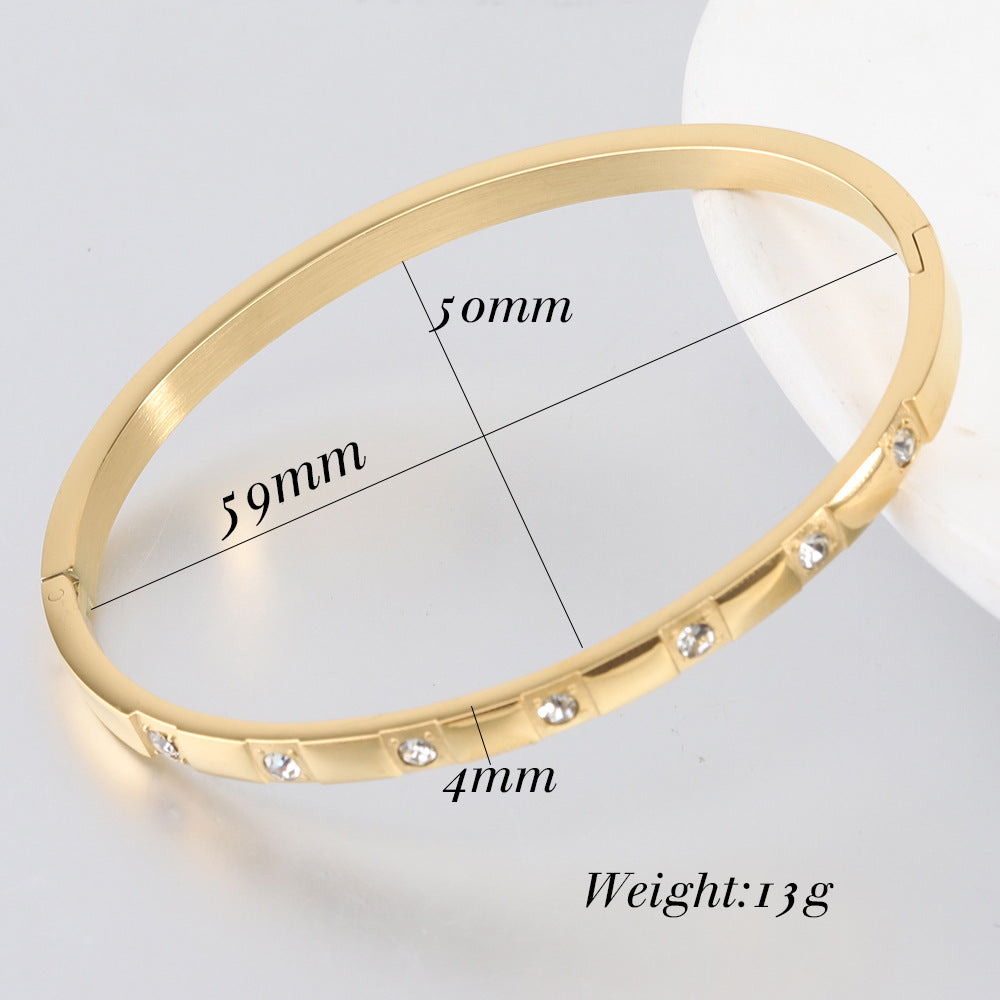 All-Match Inlaid Zirconium Bracelet Fashion Couple Simple Bracelet