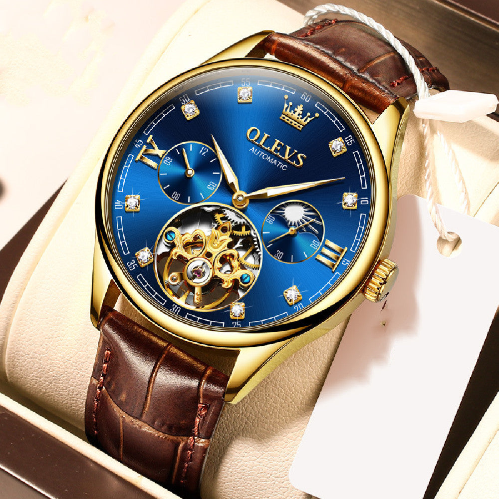 Men's Fashion Hollowed-Out Mechanical Watch