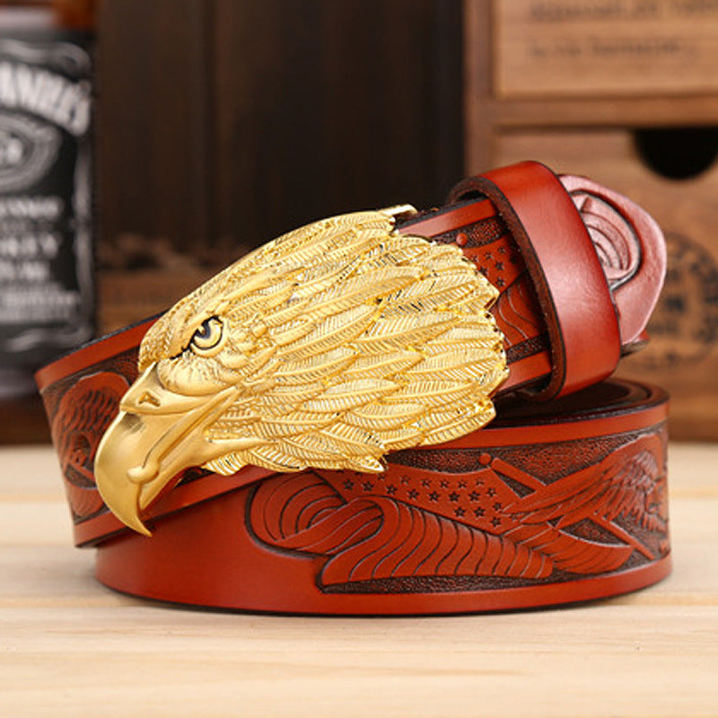 Fashion Cowhide Leisure Eagle Head Belt