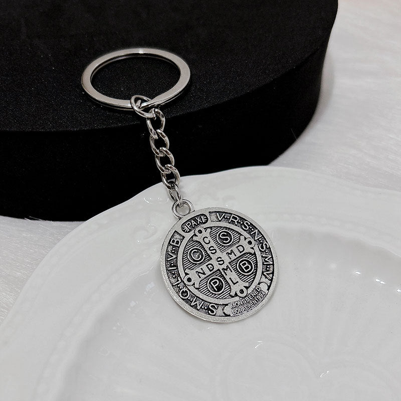 Fashion Reversible Cross Key Ring Pendant