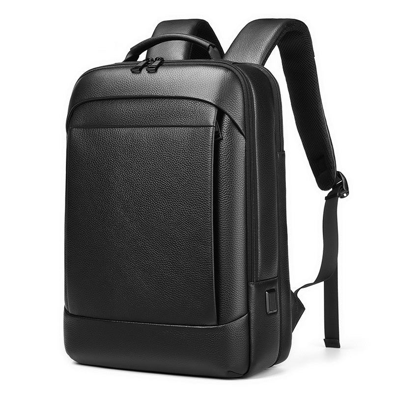 Hot Business Commute Leather Backpack Men