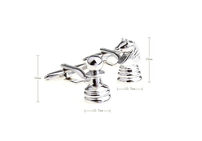 Men Gentleman French Chess Cufflinks