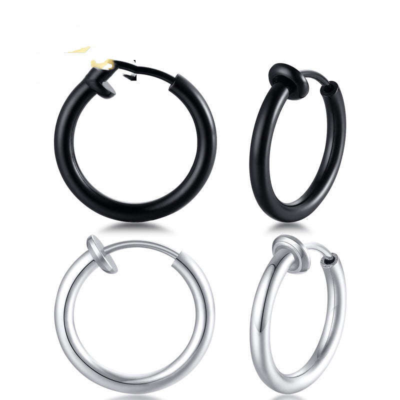 Fashion Earrings Stainless Steel Simple Men and Women