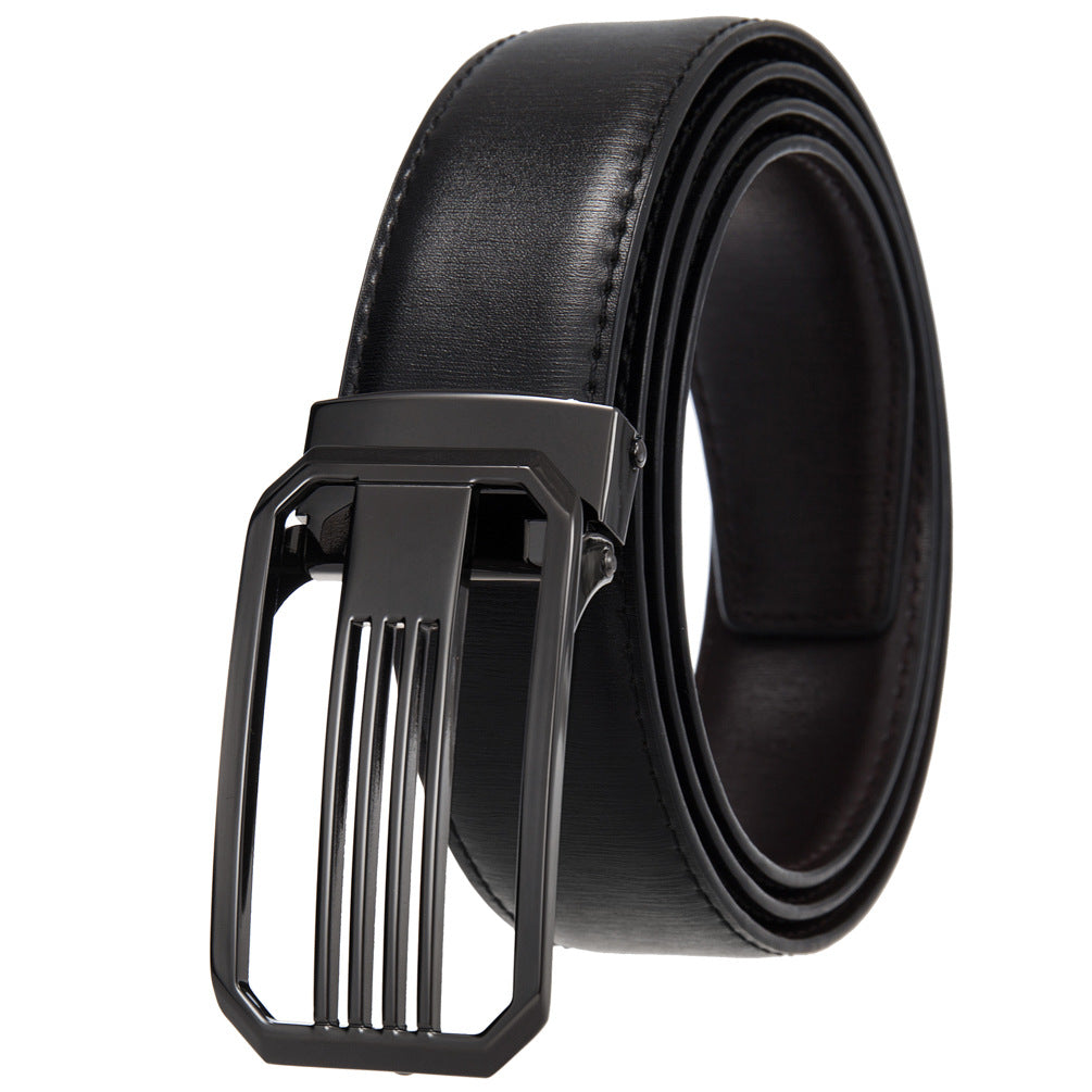 Men's Perforated Casual Two-Layer Leather Belt