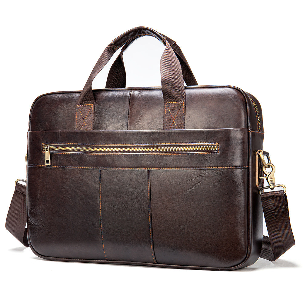 Leather Retro Casual Briefcase Light Business