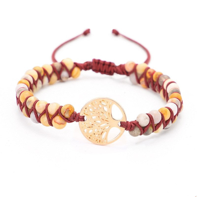 Woven Twine Double Tree Of Life Yoga Bracelet