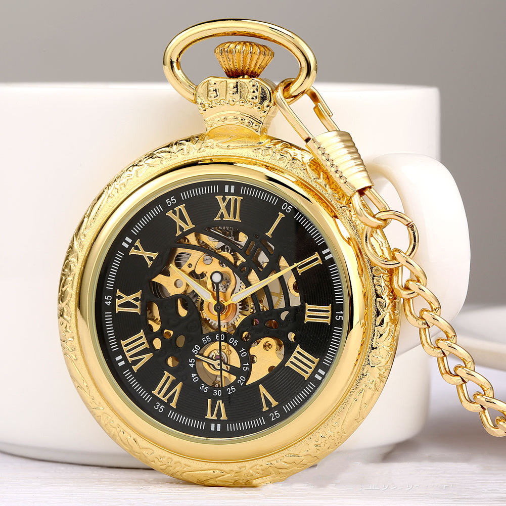 Vintage Classic Gift Pocket Watch Roman Characters Crown Watch Crown