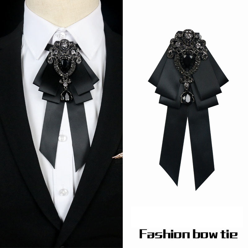 Men's and Women's Style Collar Pin Temperament Bow Tie British Collar Flower