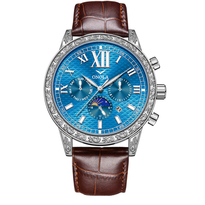 Stylish And Versatile Automatic Mechanical Leather Watch